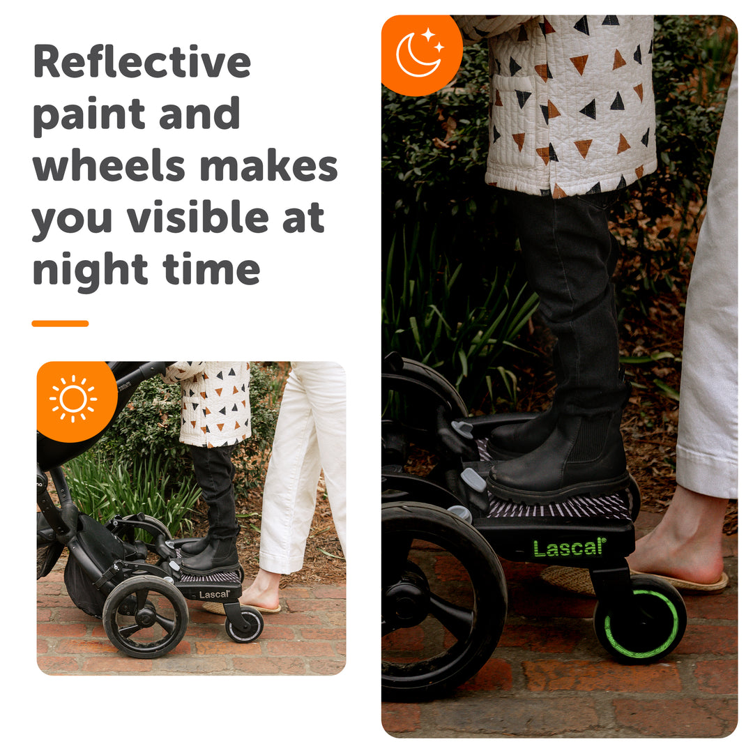 BUNDLE: Lascal BuggyBoard® Maxi Designer - Black Croc + Saddle in Grey