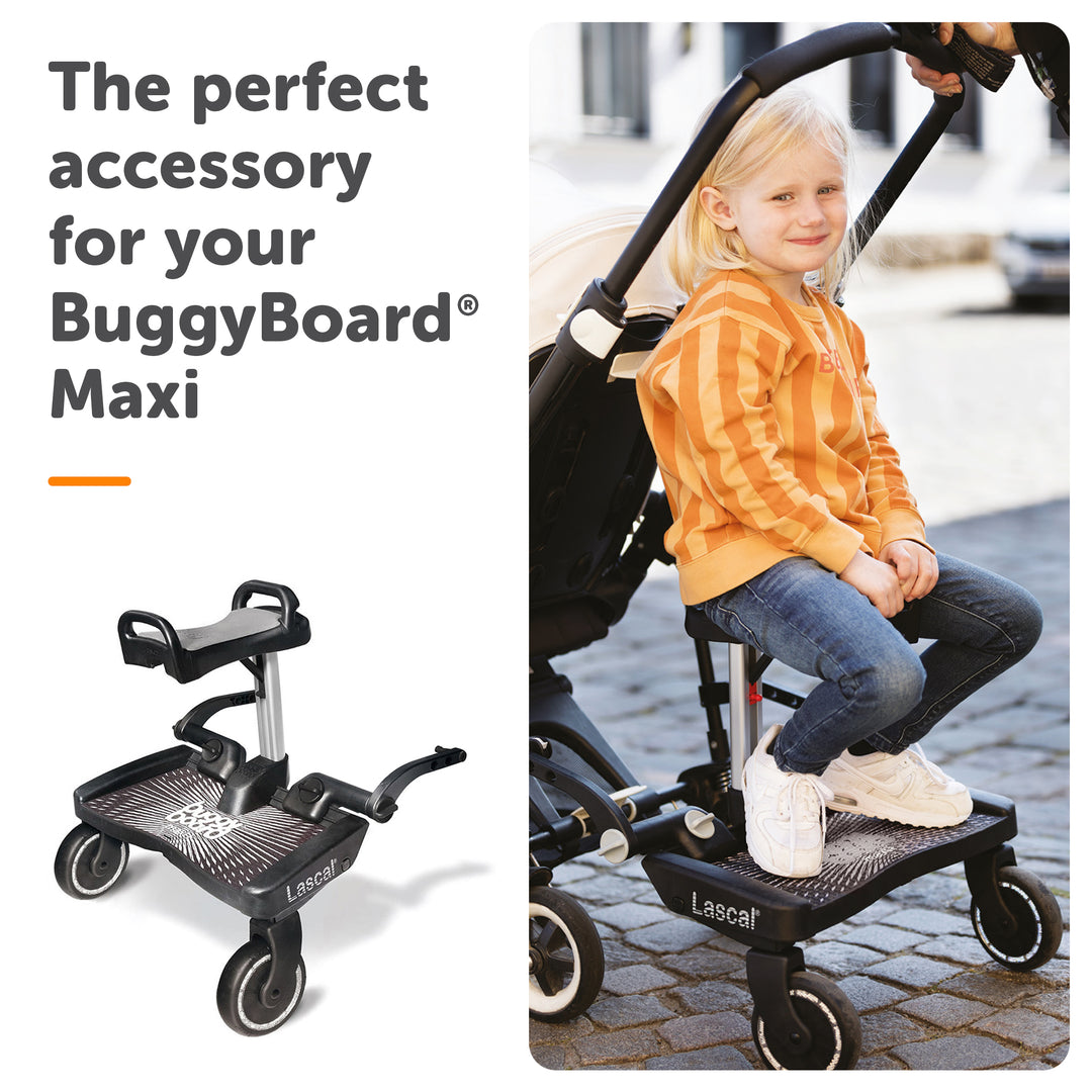 BUNDLE: Lascal BuggyBoard® Maxi Designer - Black Croc + Saddle in Grey