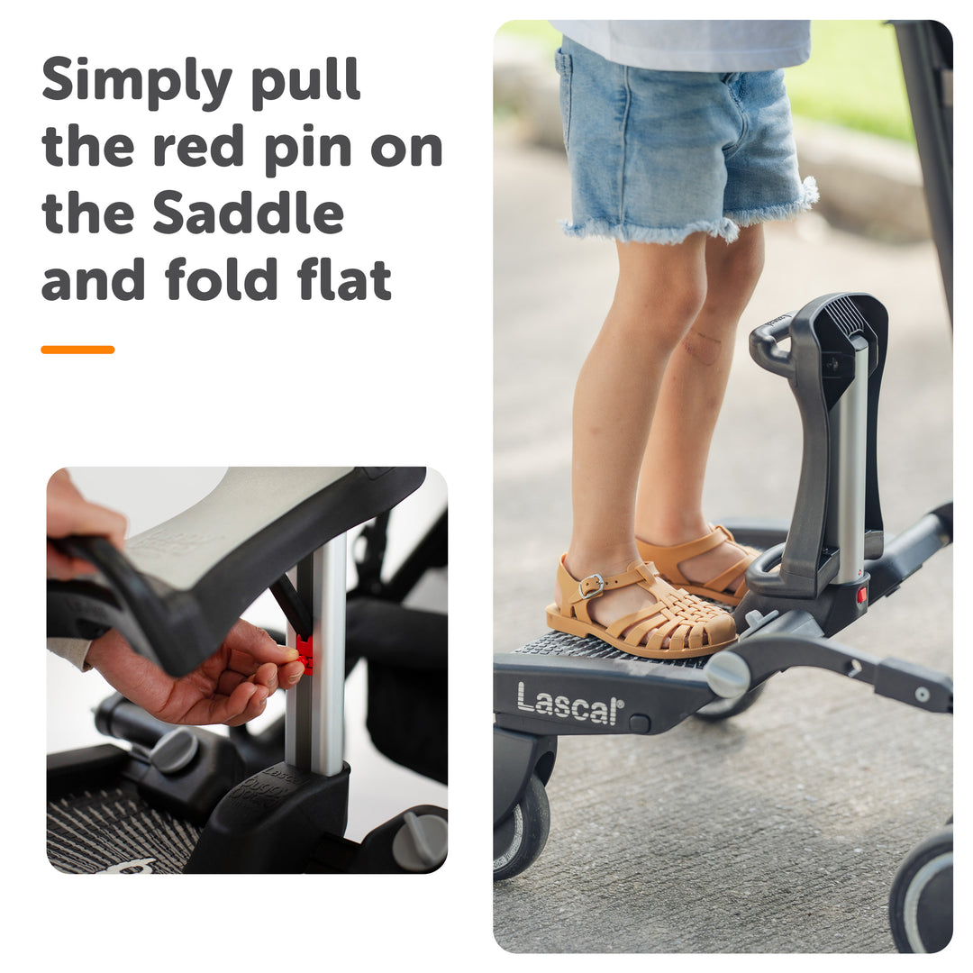 BUNDLE: Lascal BuggyBoard® Maxi Designer - Black Croc + Saddle in Grey