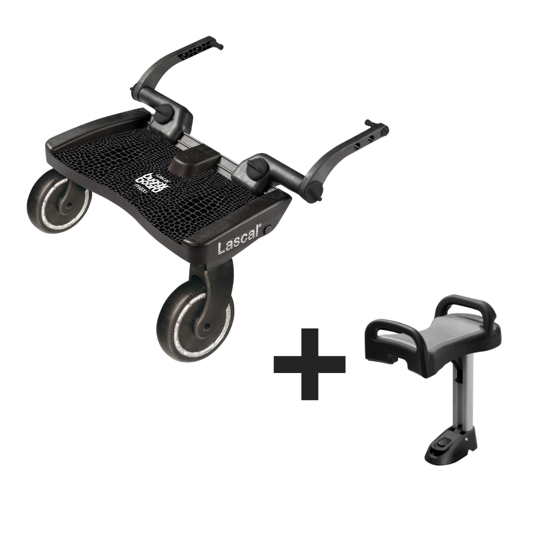 BUNDLE: Lascal BuggyBoard® Maxi Designer - Black Croc + Saddle in Grey